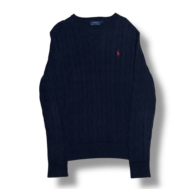 Polo Ralph Lauren 네이비 케이블 코튼 니트