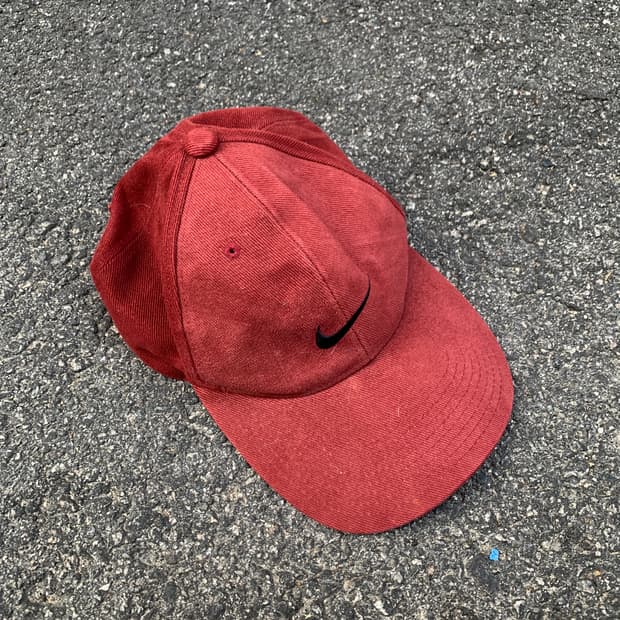 90s 나이키 버건디 볼캡 올드스쿨 스우시 모자 os