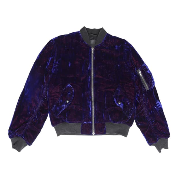 하이더 아커만 블루 벨벳 봄버자켓