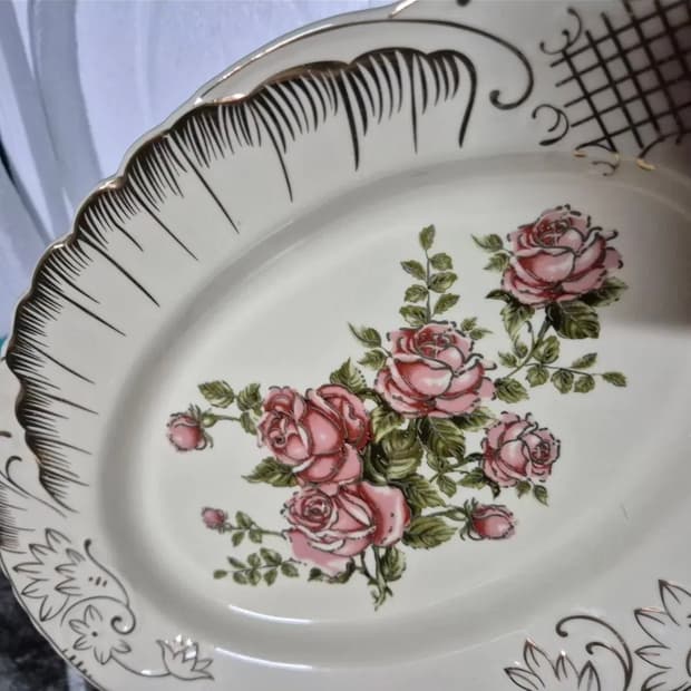 새상품 엔틱 북유럽식 다용도 사기 트레이 접시 그릇