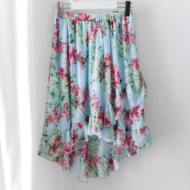 flower unbalanced skirt