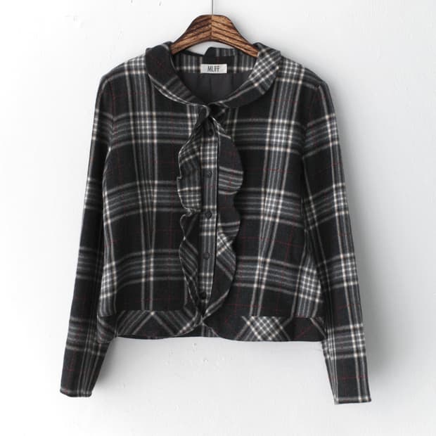 frill check jacket 