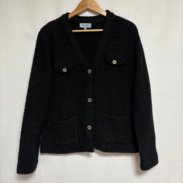 센존블루라벨블랙금장버튼트위드자켓