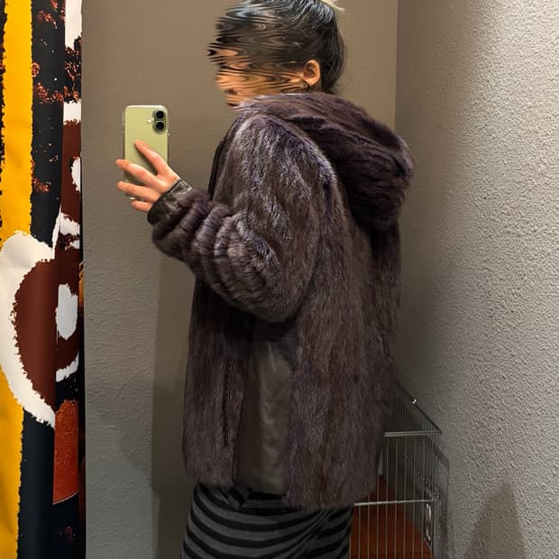 빈티지 후드 퍼자켓