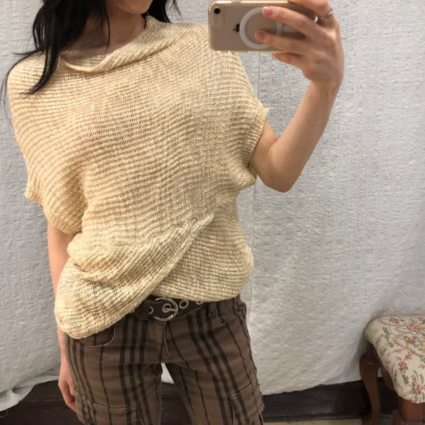 gold perl knit vest