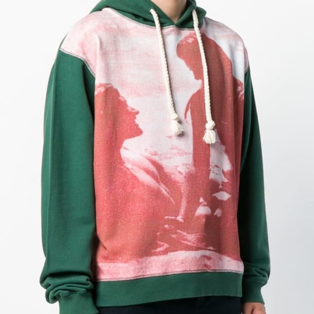 Jw Anderson 캘리포니안 러버 프린트 후드티