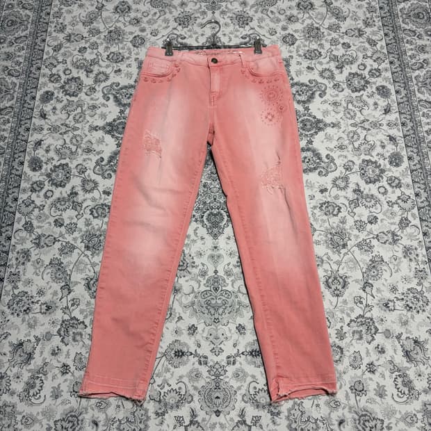 desigual exotic jeans pink skinny denim