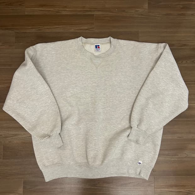 90s 빈티지 러셀 usa 스웻셔츠 멜란지그레이