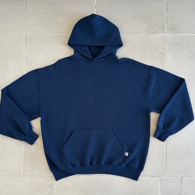 90s 빈티지 러셀 후드 네이비 XL USA