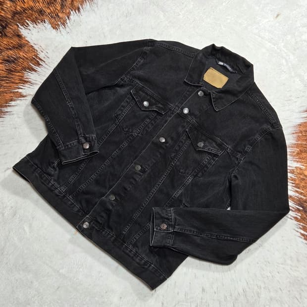 자라 블랙 코튼 트러거 자켓