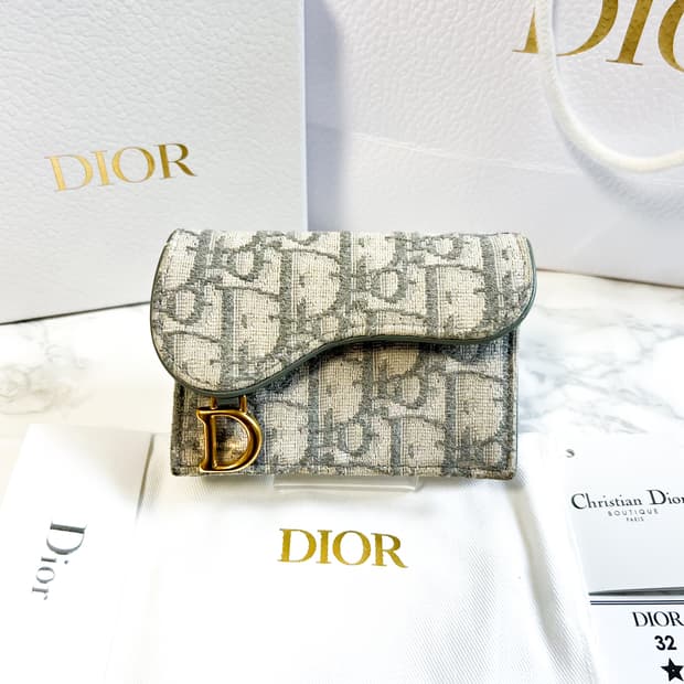 디올 오블리크 새들 카드지갑