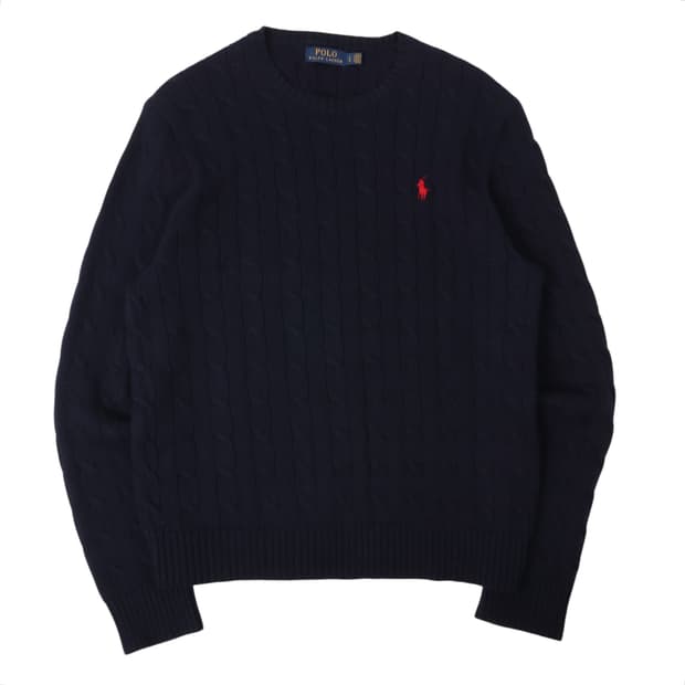 폴로 랄프로렌 네이비 레드포니 케이블 니트