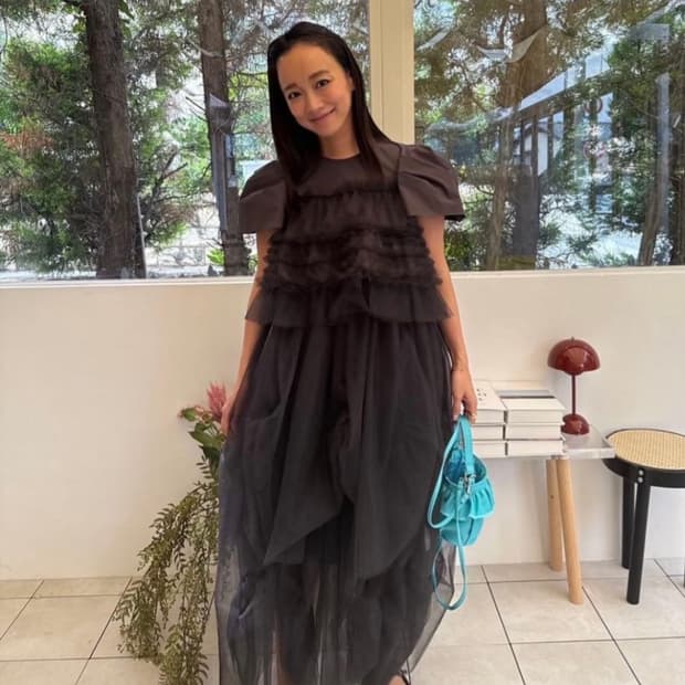 로지몬스터 튤블라우스 튤원피스 셰트 블랙