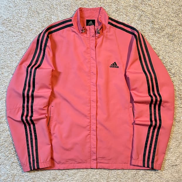 아디다스 ADIDAS 올드스쿨 삼각로고 바람막이 자켓 핑크