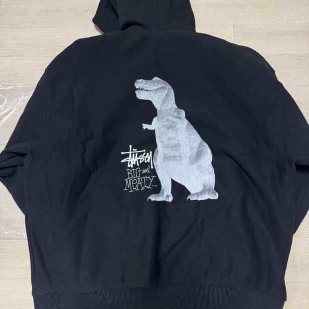 [L] 스투시 빅 앤 미티 집 후드집업 블랙