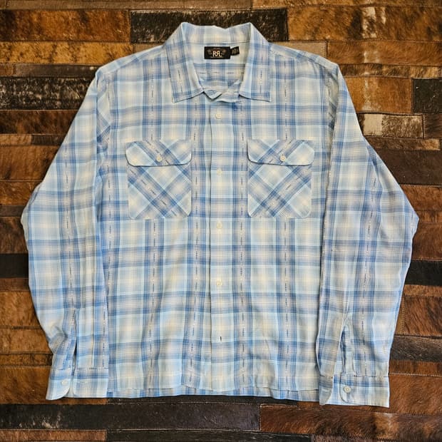 더블알엘 체크 자수 셔츠