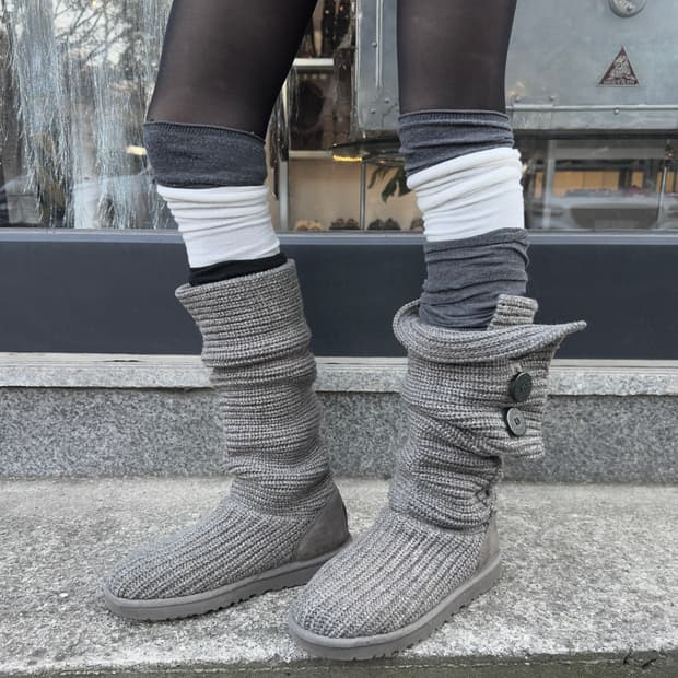 2000s Y2K 니트 카디 어그 부츠