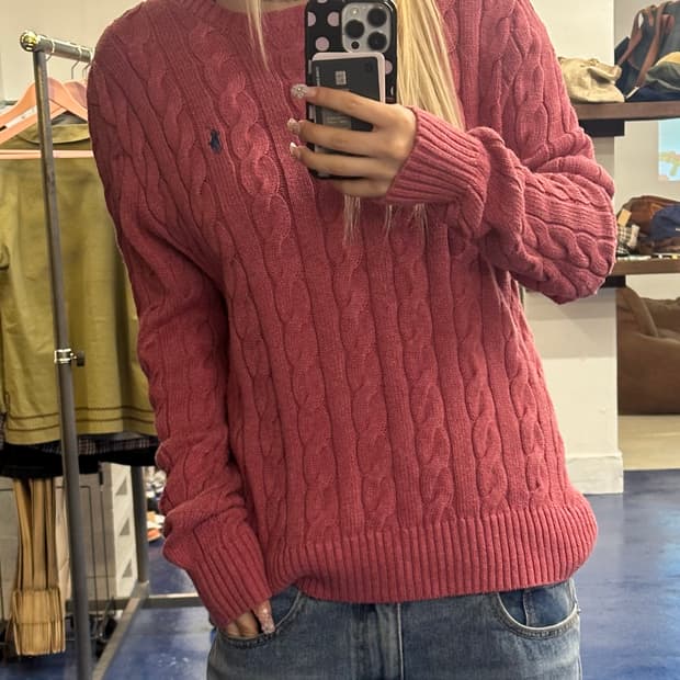 PRL 폴로 랄프로렌 밍크뮬란 꽈배기