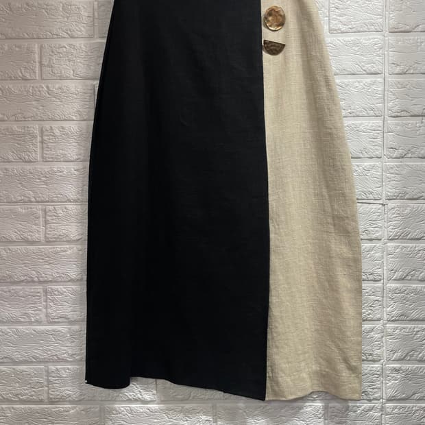 투톤배색 마스커트 마치마 하객룩오피스룩출근룩