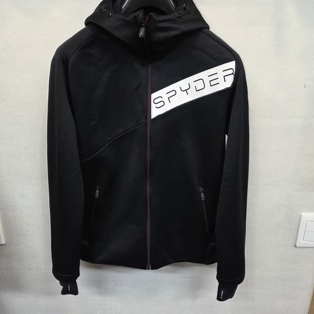 스파이더 체스트 로고 안감기모 기능성 후드집업 m