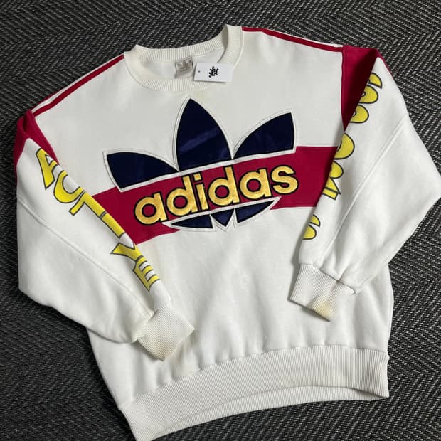 90s 아디다스 빅로고 레트로 박시핏 스웻 셔츠y 3542