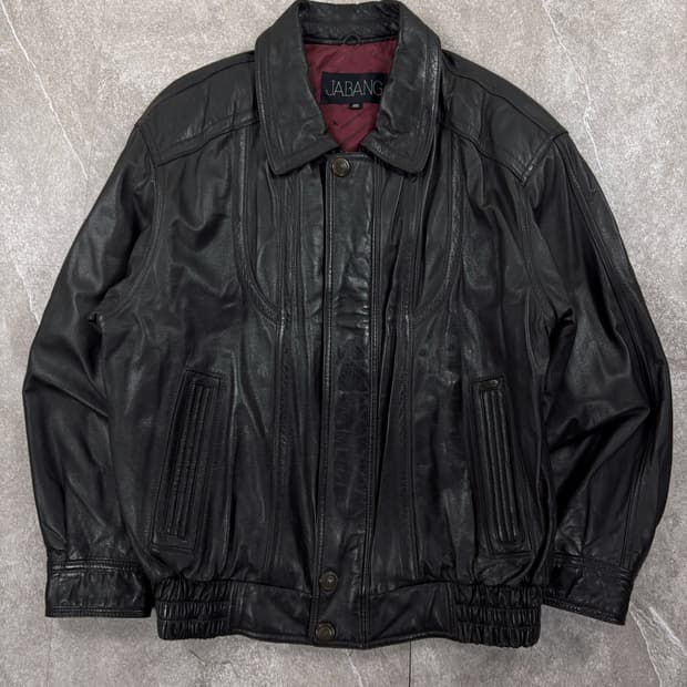  Vintage Cow Leather Bomber Jacket   l 