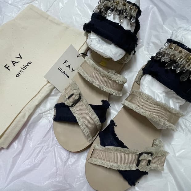 MSGM 비즈 프린지 샌들