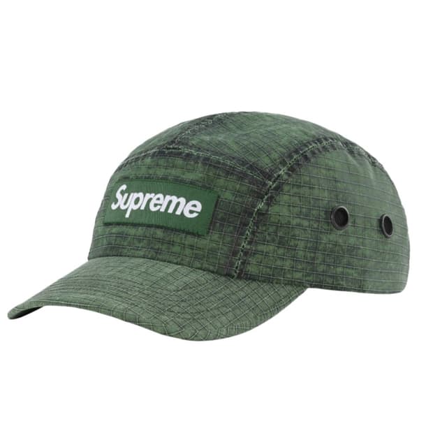 슈프림 디스트레스드 립스탑 캠프캡 그린 23fw