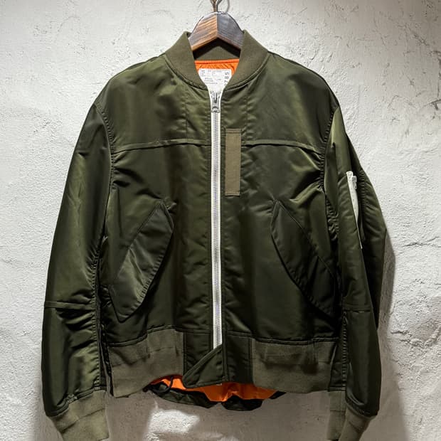 사카이 Sacai 나일론 트윌 블루종 MA-1 봄버 재킷