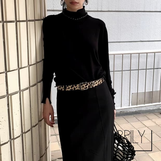 [Unisex] KANE 레오파드 호피 송치털 미니멀 벨트 베이지