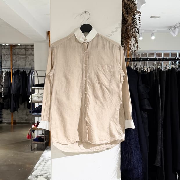 디올 무슈 베이지 코튼 3/4 슬리브 셔츠