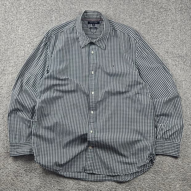 타미힐피거 깅엄 체크 패턴 베이직 셔츠 ( XL ) / 11080