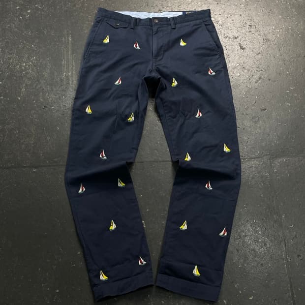 32 폴로 신형 요트 자수 팬츠 