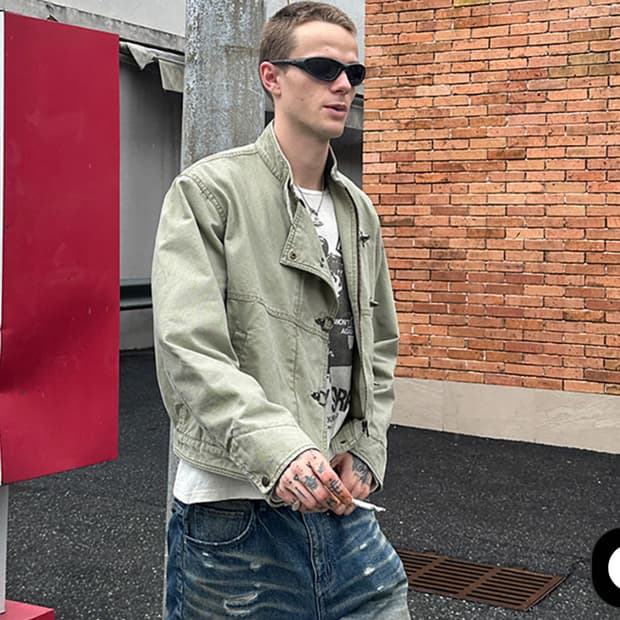 Distressed cropped Jacket/Fireman Jacket