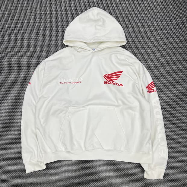혼다 화이트 빅로고 후드