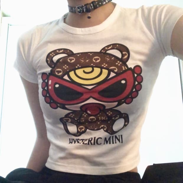 🐻 HYSTERIC GLAMOUR Bear Crop T-shirt