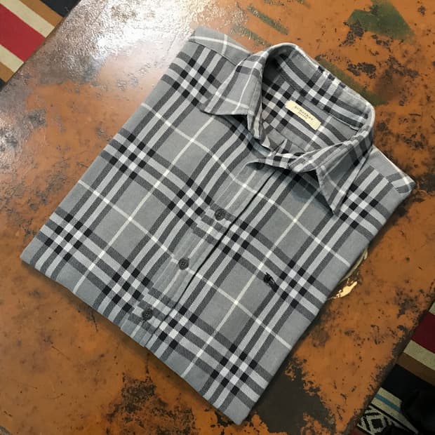 버버리 그레이 노바체크 셔츠 남성 105 사이즈