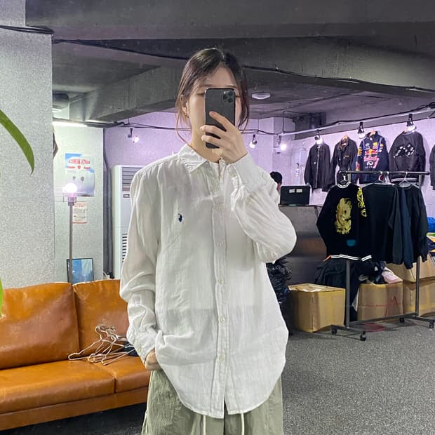 폴로 랄프로렌 커스텀핏 린넨 셔츠 B1338