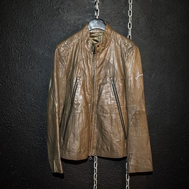 PPFM – Lamb Leather Stand-Collar Jacket 