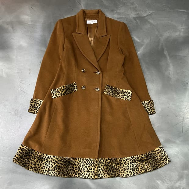  입생로랑 레오파드 울 코트 y14438