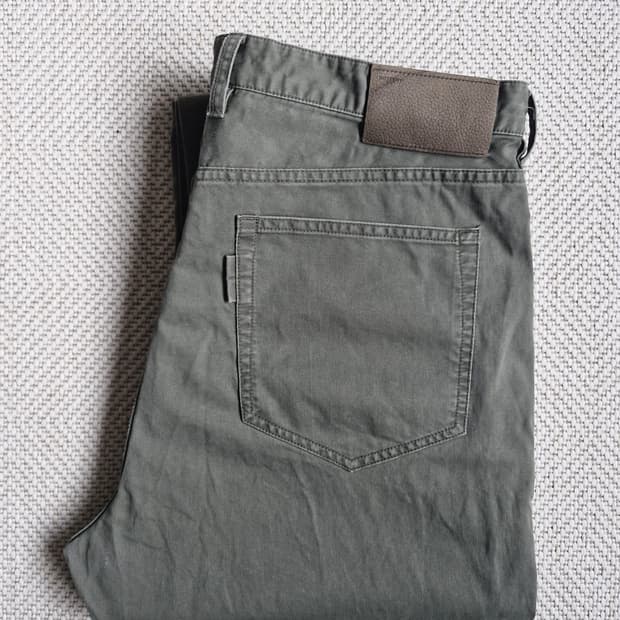 포터리 가먼트 워시드 스트레이트 팬츠 카키