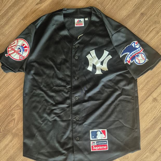 15ss 슈프림 양키즈 베이스 볼 져지