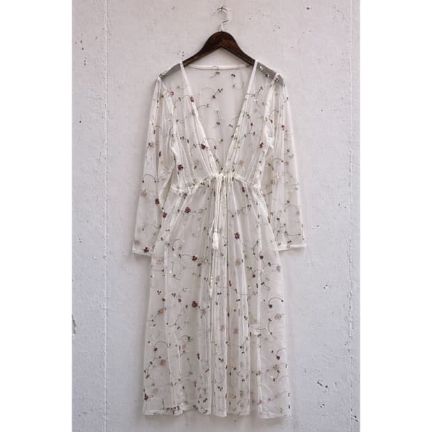 낙화 자수 가디건