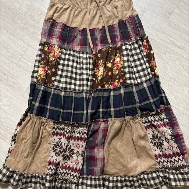 패치워크 스커트