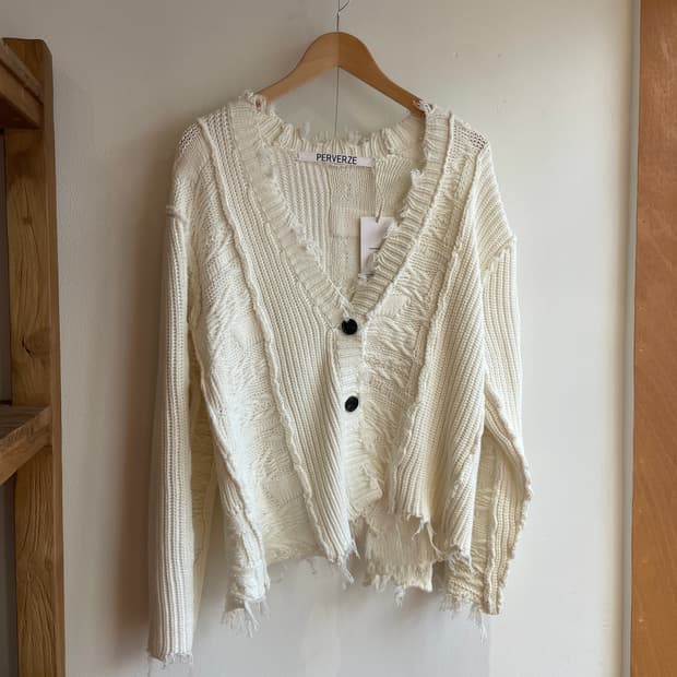 퍼버즈 데미지 니트 가디건 (Free)