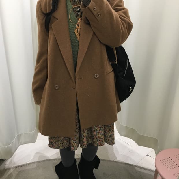 오버핏 울 더블버튼 자켓