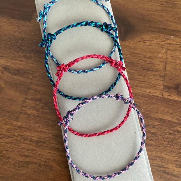 마크라메 유기농코튼 실팔찌 세트(L)