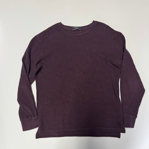 헤지스 Hazzys 22년도 와플 롱 슬리브 코튼 니트 M