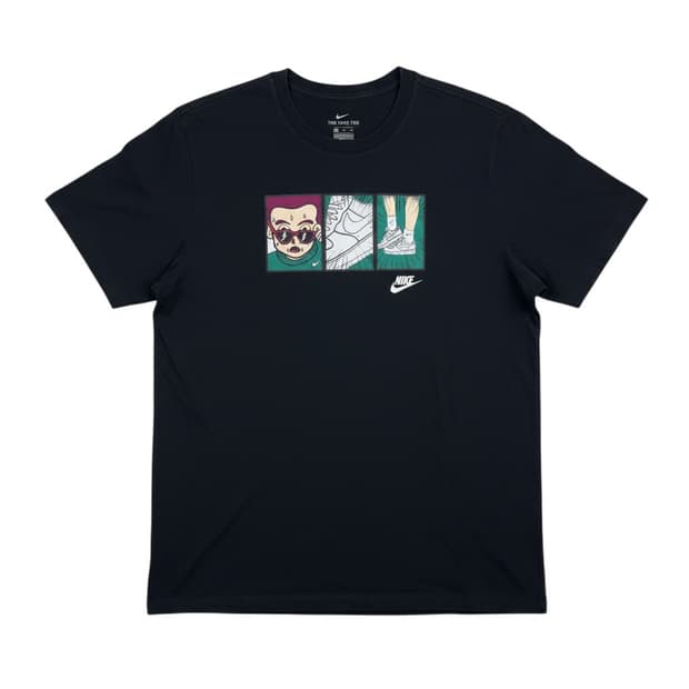(2XL) 나이키 AF1 프린팅 반팔 티 블랙