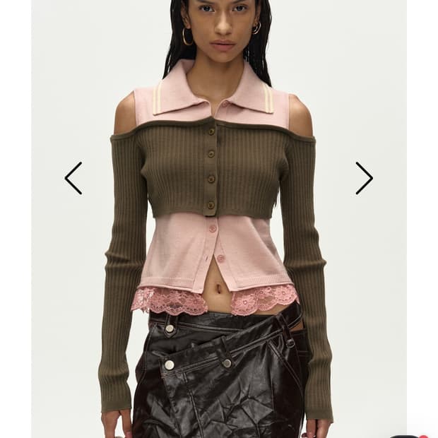 앤더슨벨 레이어드 오프숄더 탑 xs